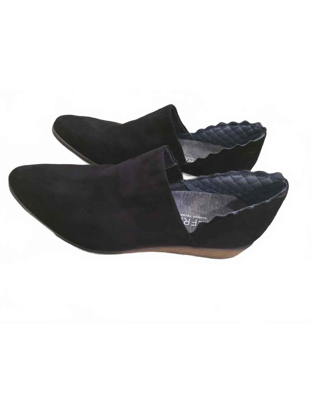 Franco Sarto Black Suede Slip-On Flats with Quilted Interior